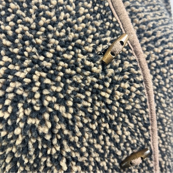 Orvis Berber Fleece Jacket Women's S Wood Button Front Pockets Chevron Pattern - Picture 5 of 13